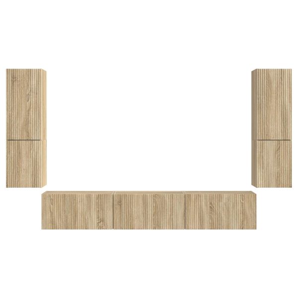 Комплект ТВ шкаф 4 pcs Сонома дъб Инженерно дърво