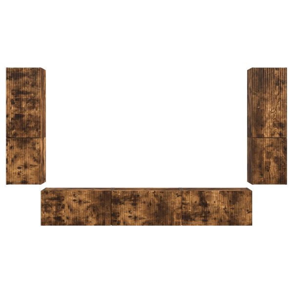 Комплект ТВ шкаф 4 pcs Димян дъб Инженерно дърво