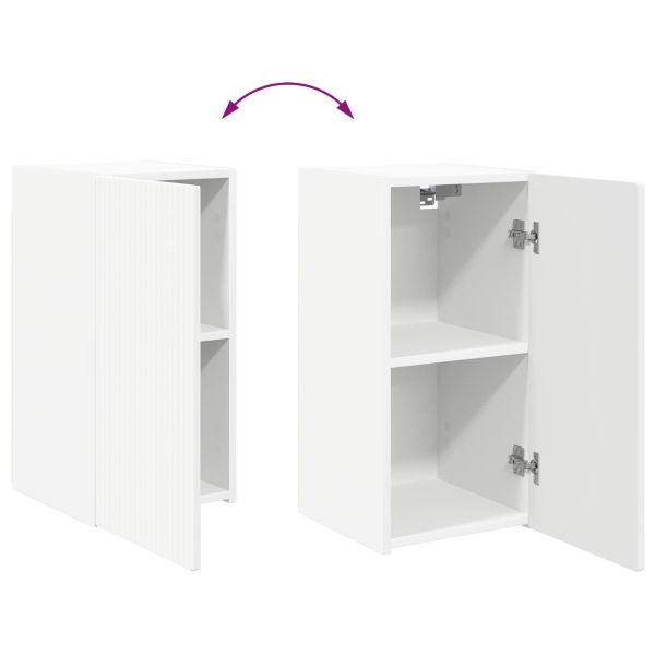 Комплект ТВ шкаф Монтиране на стена 6 pcs Бяло Инженерно дърво