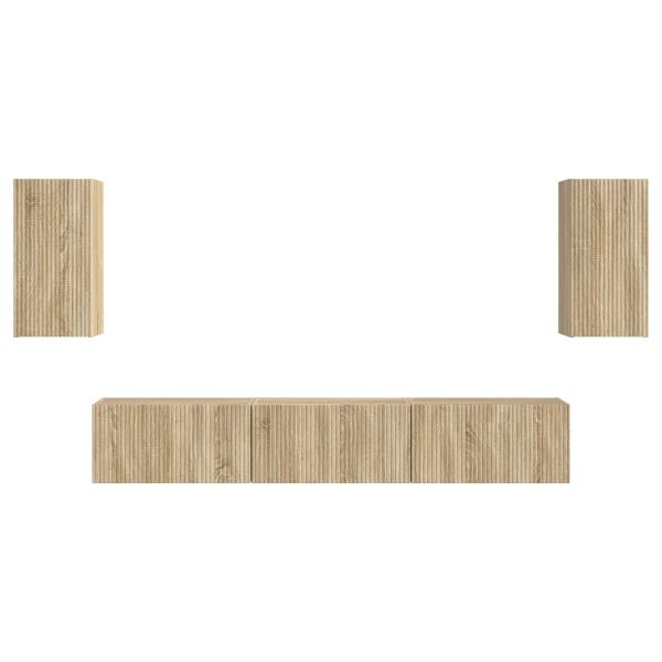 Комплект ТВ шкаф 3 pcs Сонома дъб Инженерно дърво