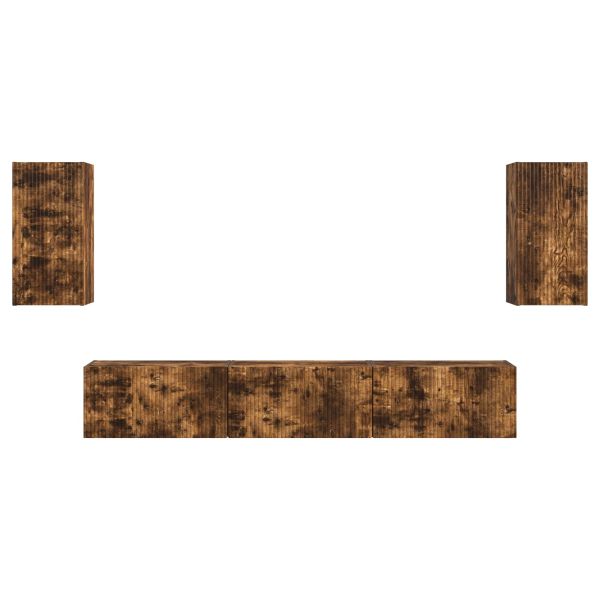 Комплект ТВ шкаф 3 pcs Димян дъб Инженерно дърво