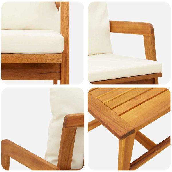 Бистро комплект с възглавница 3 pcs Кафяво 59.5 x 65 x 72 см