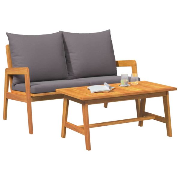 Бистро комплект 2 pcs Натурален маслен Солидно акациево дърво