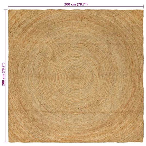 Килими за помещение Квадратна Кафяво 200 x 200 cm юта