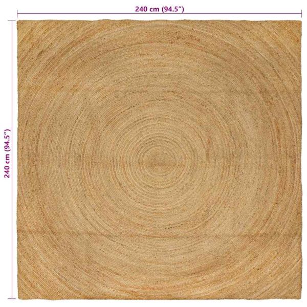 Килими за помещение Квадратна Кафяво 240 x 240 cm юта