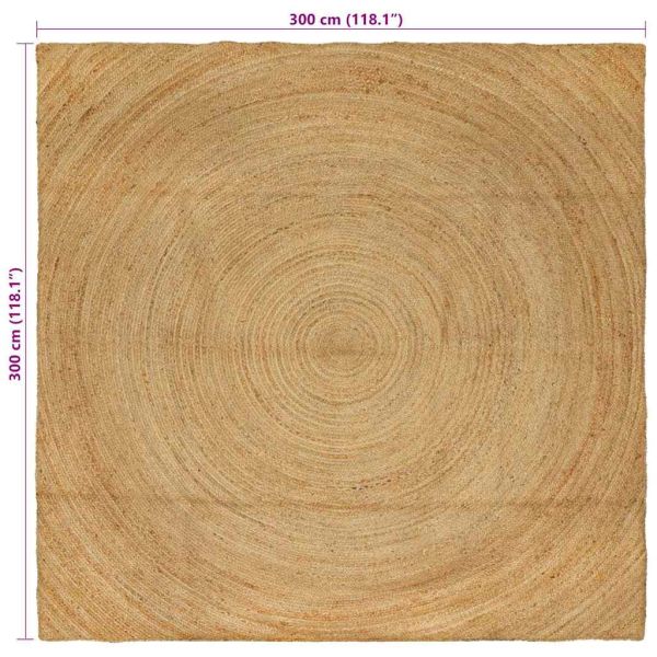 Килими за помещение Квадратна Кафяво 300 x 300 cm юта