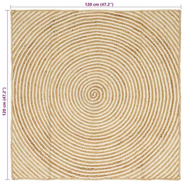 Килим Естествено и бяло 120 x 120 cm юта