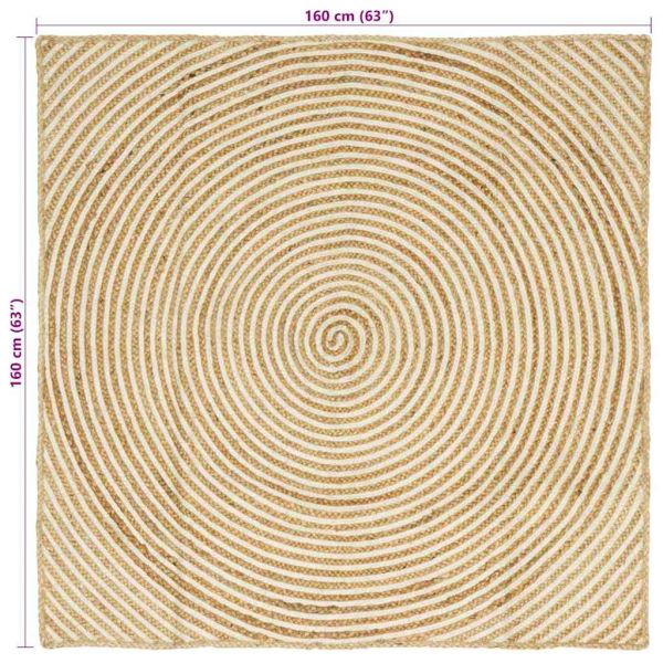 Килим Естествено и бяло 160 x 160 cm юта