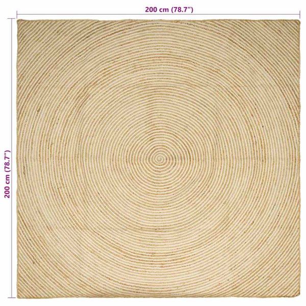 Килим Естествено и бяло 200 x 200 cm юта