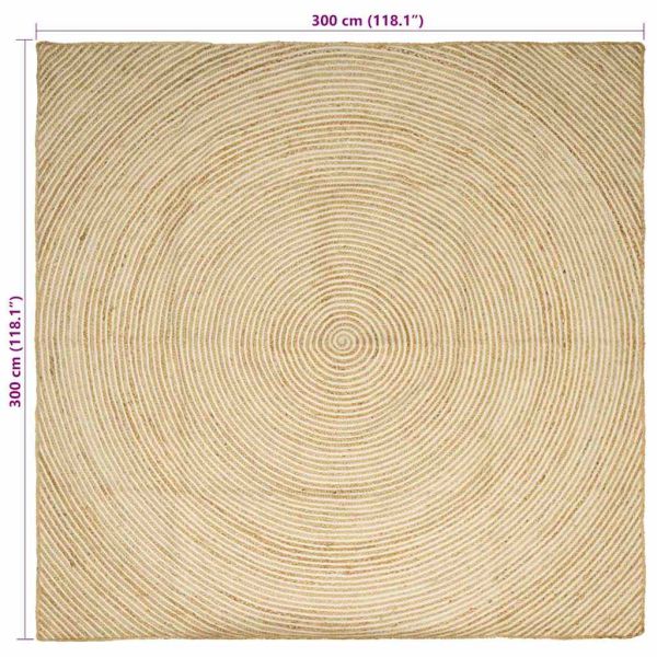 Килим Естествено и бяло 300 x 300 cm юта