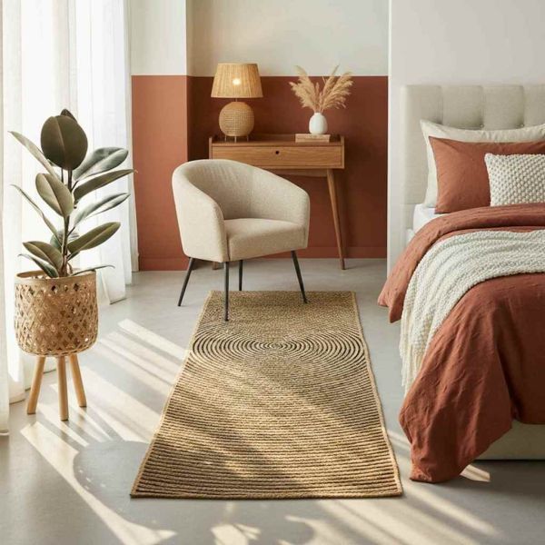 Килим Естествено и черно 60 x 300 cm юта