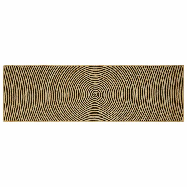 Килим Естествено и черно 80 x 250 cm юта