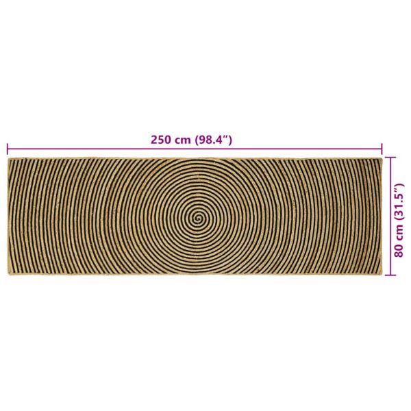 Килим Естествено и черно 80 x 250 cm юта