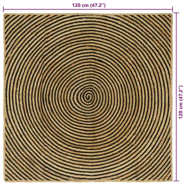 Килим Естествено и черно 120 x 120 cm юта