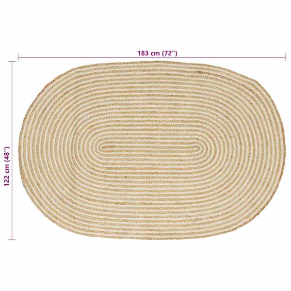 Килим Естествено и бяло 122 x 183 cm юта