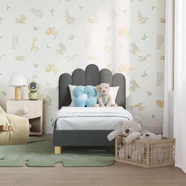 Легло за малко с главна дъска Тъмен сив 70 x 140 cm текстил