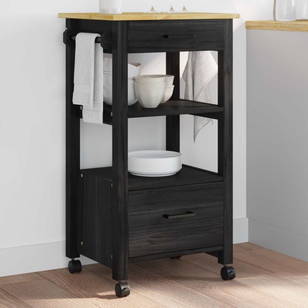 Кухненска количка Едноцветен Черно