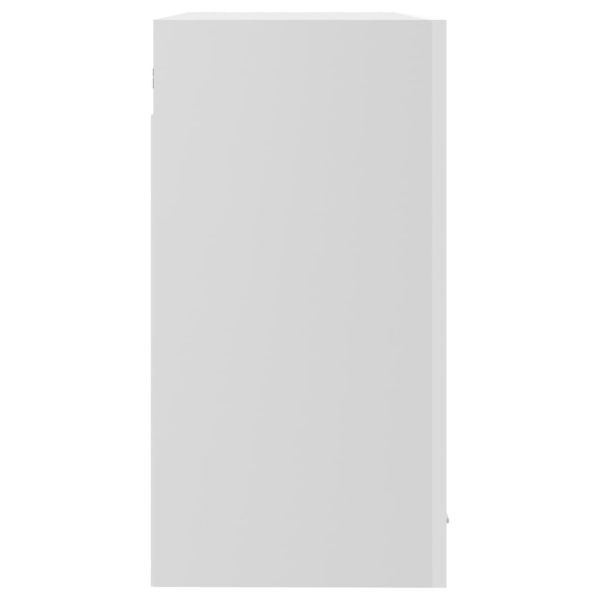 Висящ стъклен шкаф "Lyon", бял гланц, 80x31x60 см, инженерно дърво