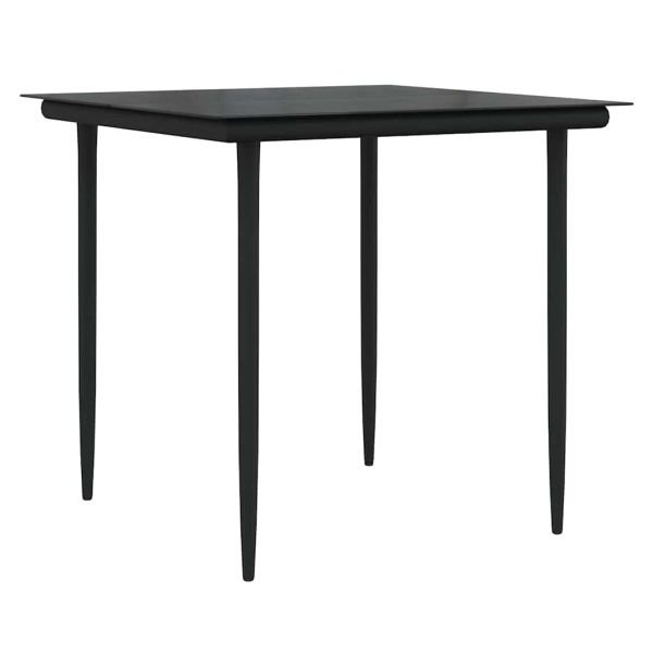 Комплект за хранене в градината 3 pcs Черно полиратан