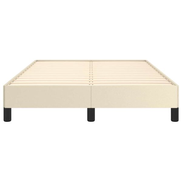 Рамка за легло без матрак, кремава, 120x190 см, изкуствена кожа