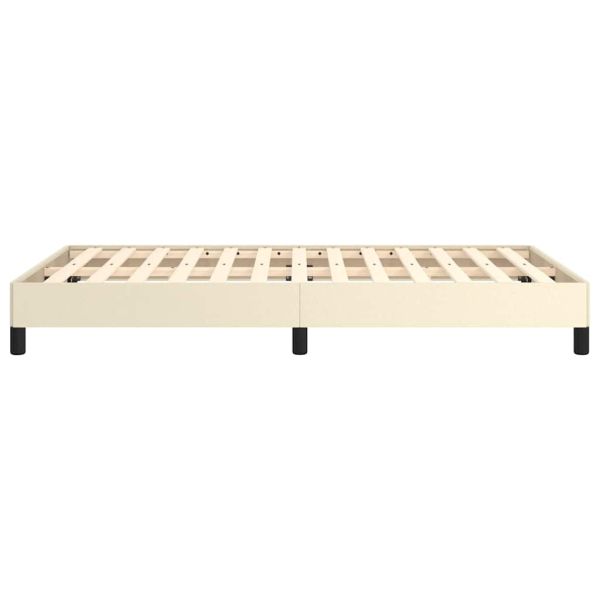 Рамка за легло без матрак, кремава, 120x190 см, изкуствена кожа
