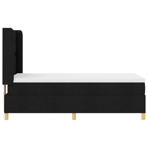 Легло с пружинирана основа с матрак Черно 140 x 200 cm текстил