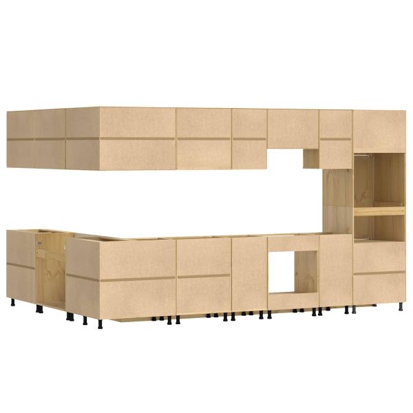 За шкафове с чекмедже с рафт 14 pcs Мед Солидно борово дърво