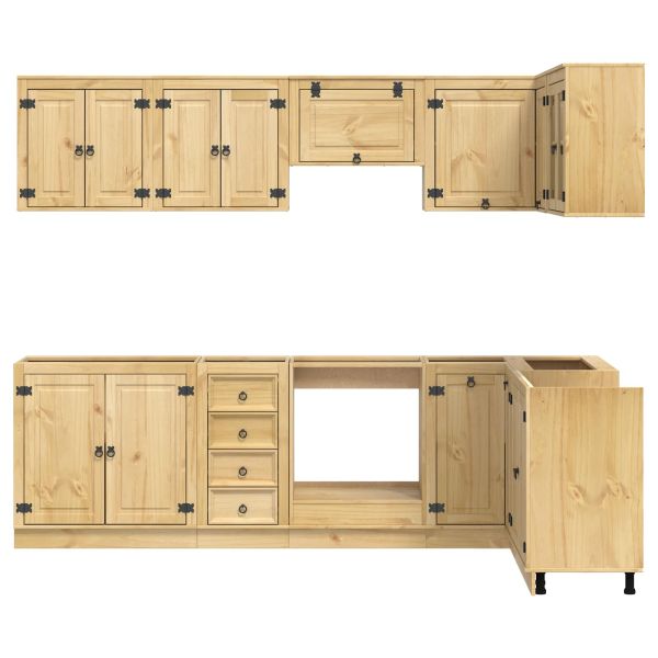 За шкафове с чекмедже с рафт 10 pcs Меден Солидно борово дърво