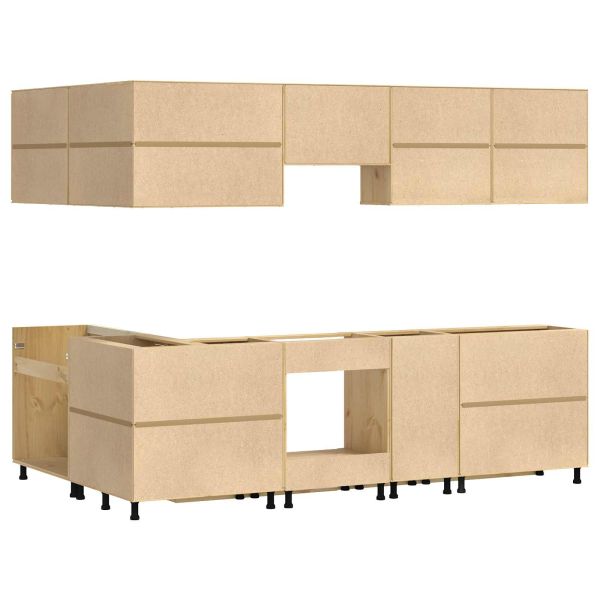 За шкафове с чекмедже с рафт 10 pcs Меден Солидно борово дърво