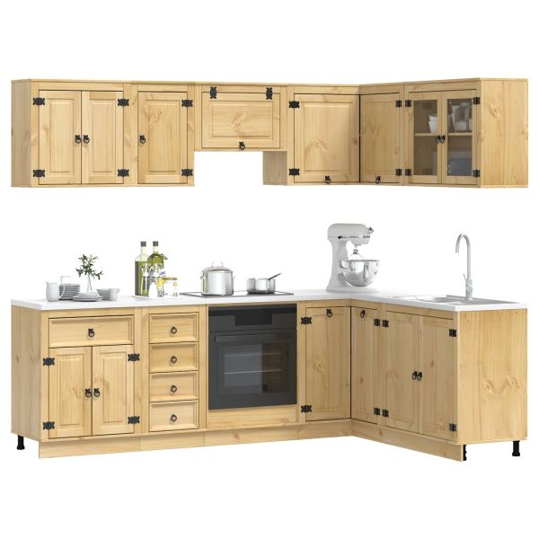 За шкафове с чекмедже с рафт 10 pcs Мед Солидно борово дърво