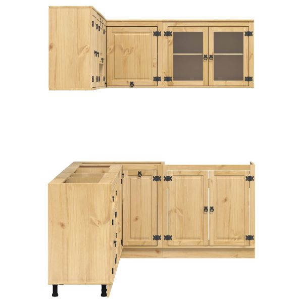 За шкафове с чекмедже с рафт 10 pcs Мед Солидно борово дърво