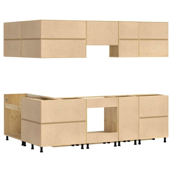 За шкафове с чекмедже с рафт 10 pcs Мед Солидно борово дърво