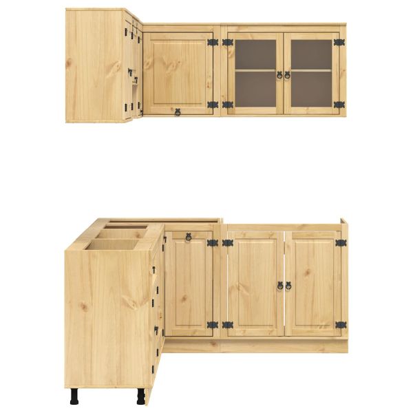 За шкафове с рафт със съхранение 8 pcs Мед Солидно борово дърво