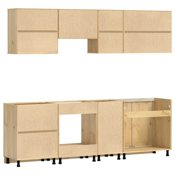 За шкафове с чекмедже с рафт 8 pcs Мед Солидно борово дърво