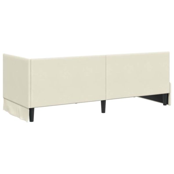 Ъглова рамка за легло с матрак с таблото 2 pcs Крем Кадифе