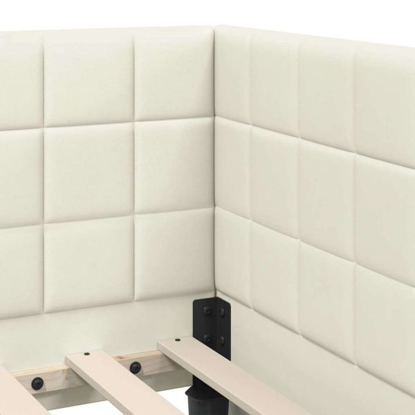 Ъглова рамка за легло с матрак с таблото 2 pcs Крем Кадифе