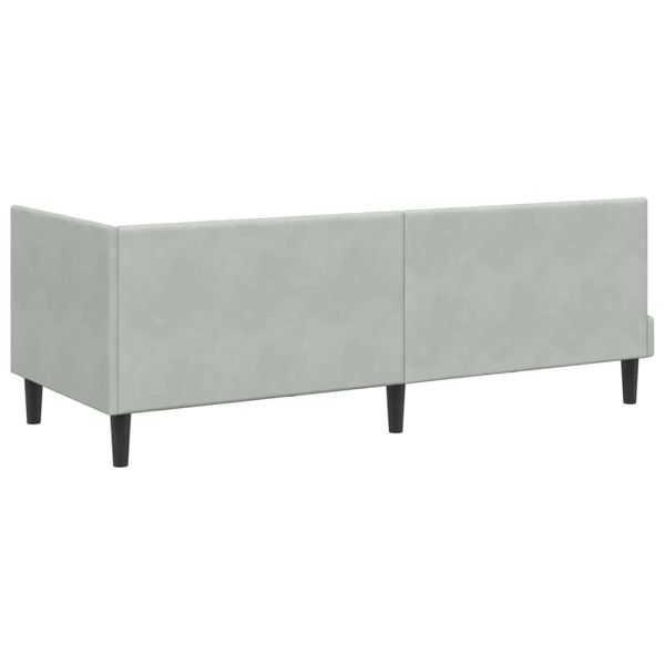 Ъглова рамка за легло с матрак 2 pcs Светлосиво Кадифе