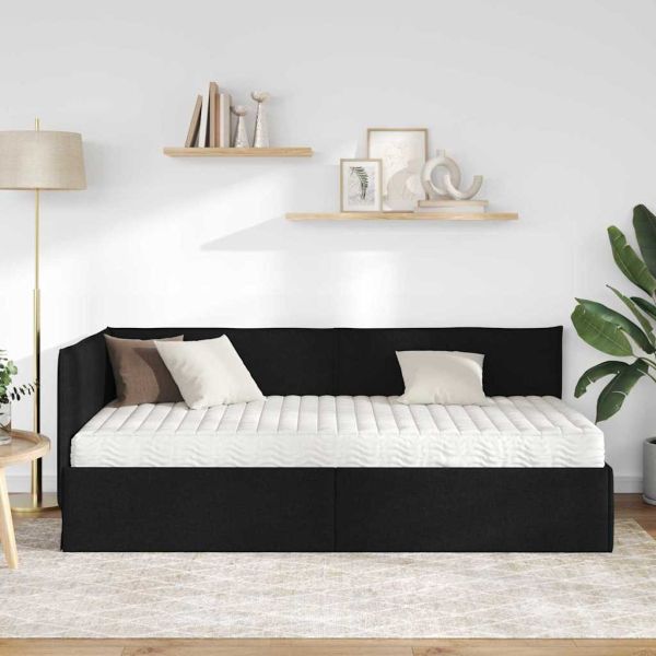 Ъглова рамка за легло с матрак с таблото 2 pcs Зелен Кадифе