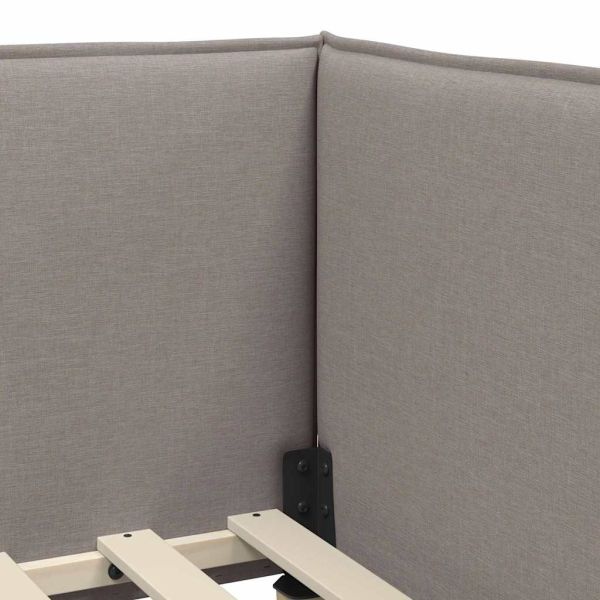 Ъглова рамка за легло с матрак с таблото 2 pcs Таупе Кадифе