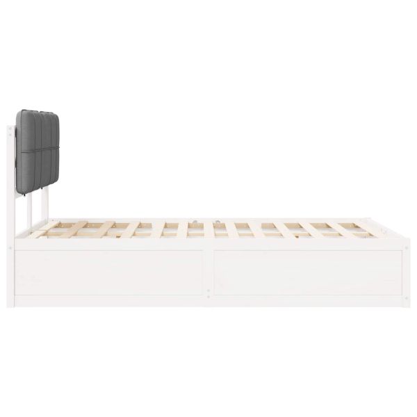 Леглова рамка с тапицирана гръбна част Светлосиво 120 x 190 cm