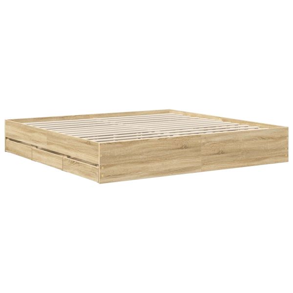 Рамка за легло Сонома дъб 200 x 200 cm Инженерна дървесина