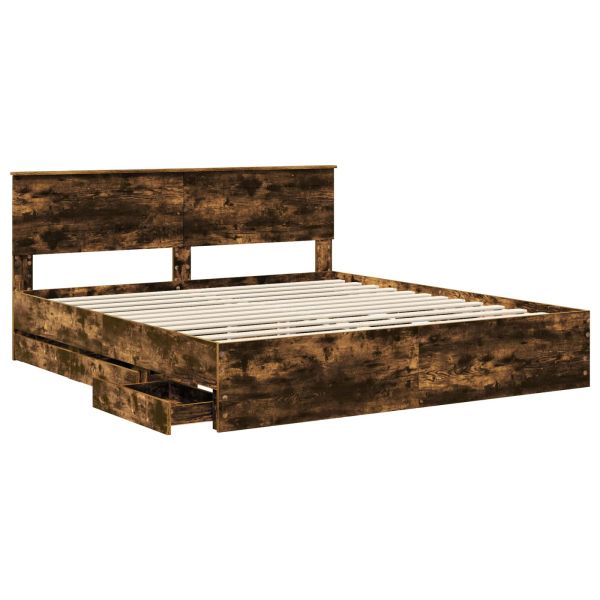 Рамка за легло Димян дъб 200 x 200 cm Инженерна дървесина