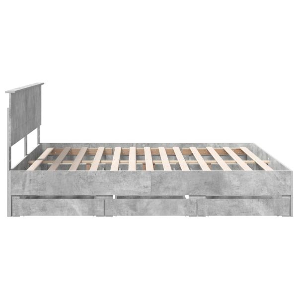 Рамка за легло Циментено сиво 180 x 200 cm Инженерна дървесина