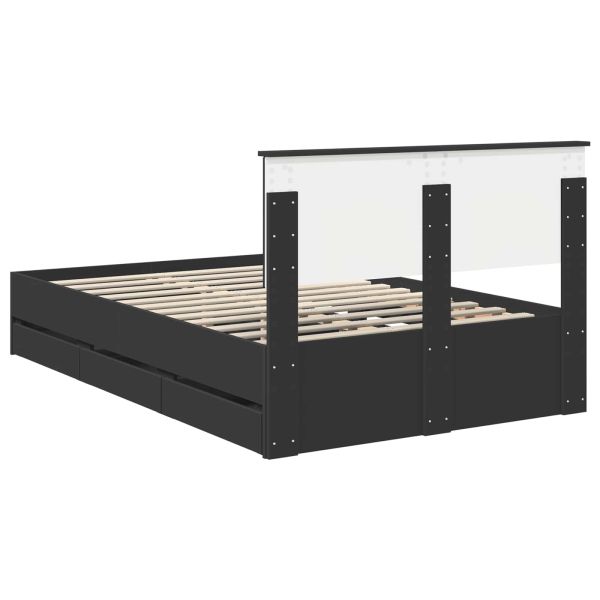 Рамка за легло с таблото Черно 120 x 190 cm Инженерна дървесина