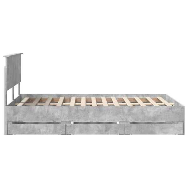 Рамка за легло Циментено сиво 120 x 190 cm Инженерна дървесина