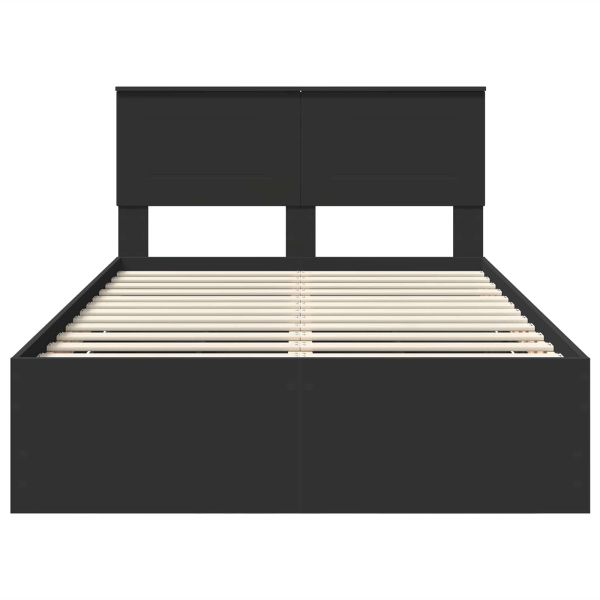Рамка за легло с таблото Черно 120 x 200 cm Инженерна дървесина
