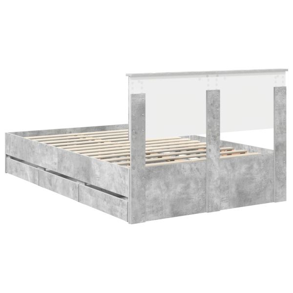 Рамка за легло Циментено сиво 120 x 200 cm Инженерна дървесина