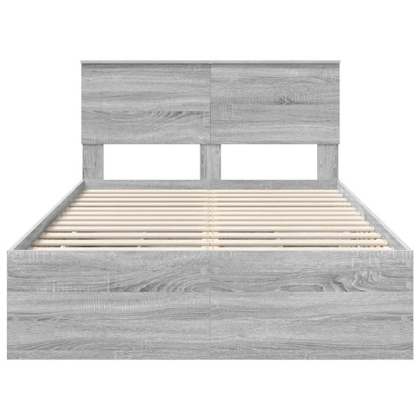 Рамка за легло Сив Сонома 120 x 200 cm Инженерна дървесина