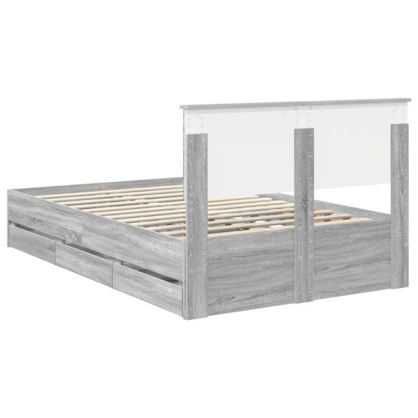Рамка за легло Сив Сонома 120 x 200 cm Инженерна дървесина