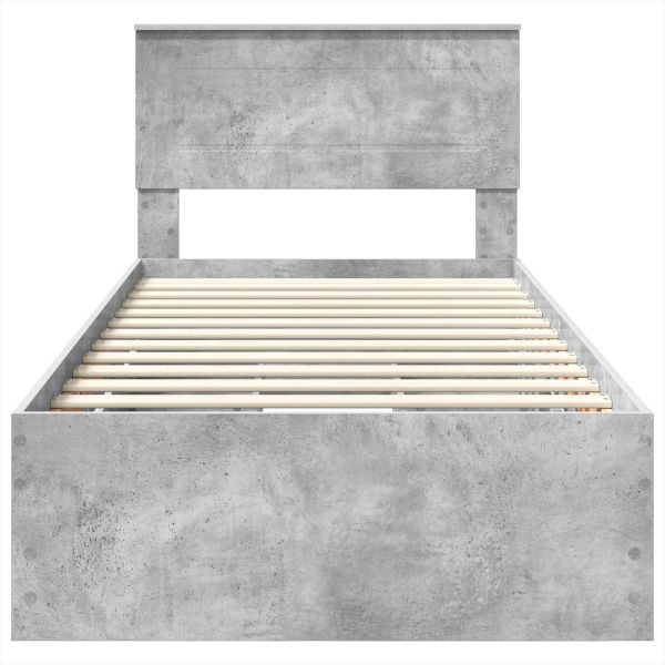 Рамка за легло Циментено сиво 100 x 200 cm Инженерна дървесина